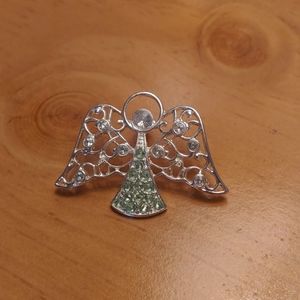 FREE Vintage August Birth Stone Angel Brooch
